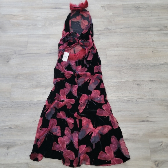 Kim Shui - Butterfly Velvet Gown Multi sz Medium - Picture 10 of 14